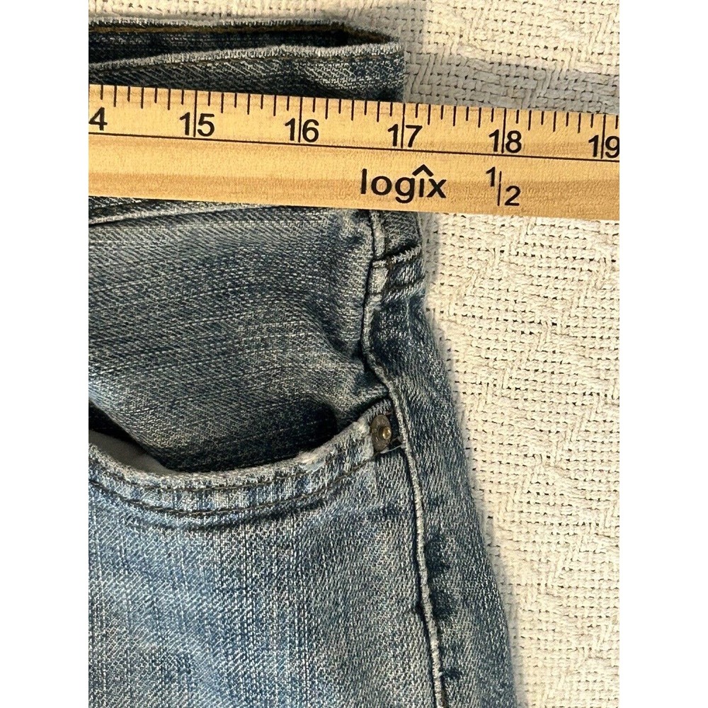 Levi's 514 Jeans Mens Size 36x30 Blue Straight Leg Distressed (34 X 28 1/2) - Picture 8 of 16